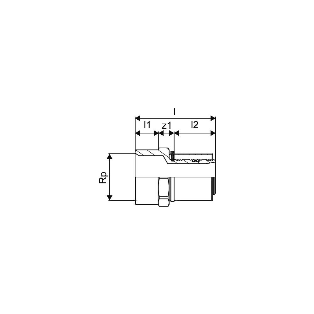 Uponor S-Press Übergangsmuffe 40mm x Rp 1 1/2" FT... UPONOR-1046904 4021598114012 (Abb. 3)