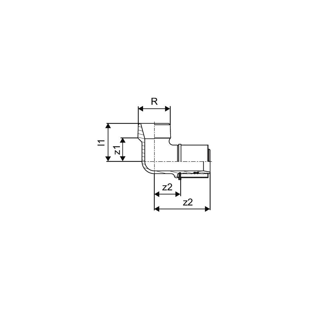 Uponor S-Press Winkelnippel, 40mm x R 1 1/4" MT, 1046909... UPONOR-1046909 4021598114067 (Abb. 3)