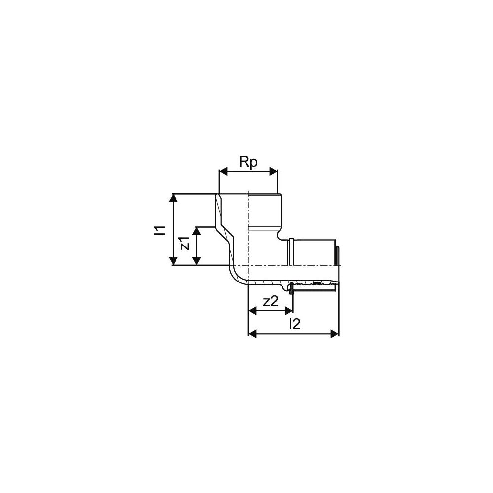 Uponor S-Press Winkelmuffe, 40mm x Rp 1 1/2" FT, 1046910... UPONOR-1046910 4021598114074 (Abb. 3)