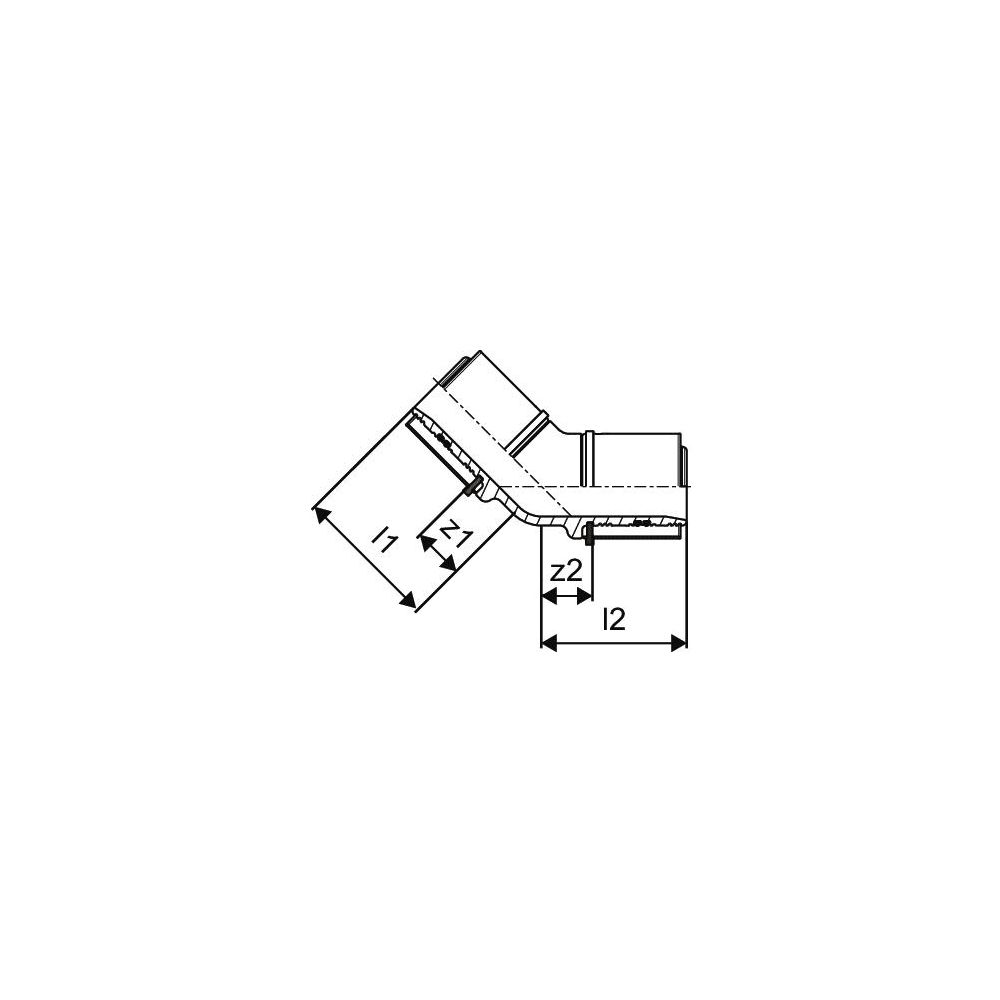 Uponor S-Press Winkel 45 Grad, 40x40mm, 1046913... UPONOR-1046913 4021598114104 (Abb. 2)