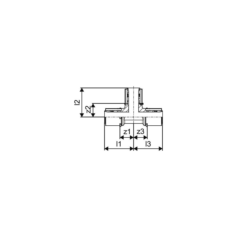 Uponor S-Press T-Stück, 50x50x50mm, 1046928... UPONOR-1046928 4021598114258 (Abb. 3)