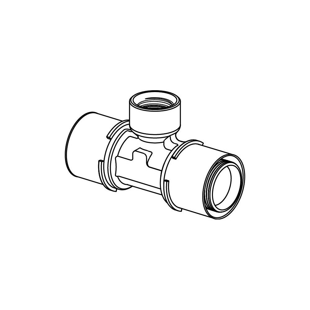 Uponor S-Press T-Stück mit Innengewinde, 40mm x Rp 1/2" FT x 40mm... UPONOR-1046922 4021598114197 (Abb. 2)