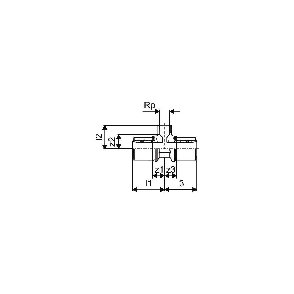 Uponor S-Press T-Stück mit Innengewinde, 40mm x Rp 1/2" FT x 40mm... UPONOR-1046922 4021598114197 (Abb. 3)