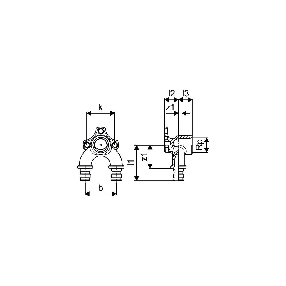 Uponor Q und E, Smart Aqua U-Wandscheibe, 16mm x Rp 1/2" FT-16... UPONOR-1059820 4021598122666 (Abb. 3)