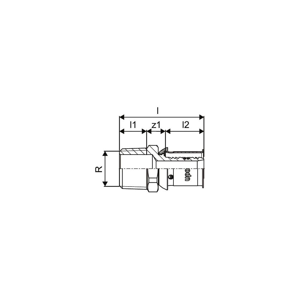 Uponor S-Press Plus Übergangsnippel, 16mm x R 1/2" MT... UPONOR-1070502 6414905218226 (Abb. 3)