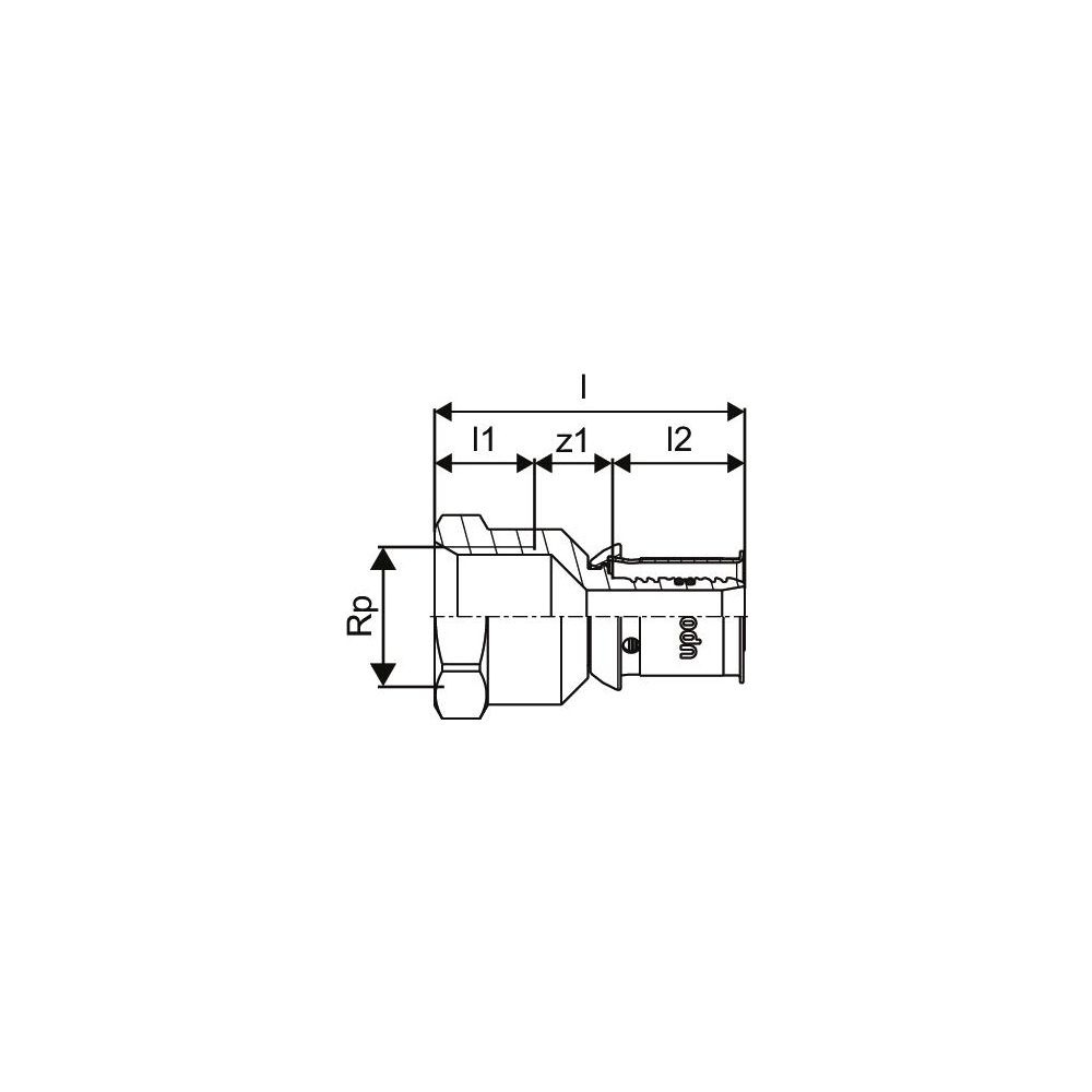 Uponor S-Press Plus Übergangsmuffe, d. 32mm x Rp 1", FT... UPONOR-1070521 6414905218417 (Abb. 3)