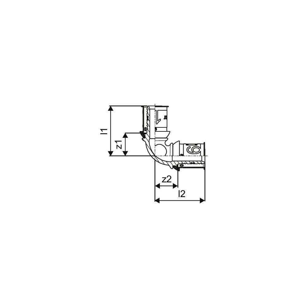 Uponor S-Press Plus Bogen, 20x20mm, 1070528... UPONOR-1070528 6414905218486 (Abb. 3)