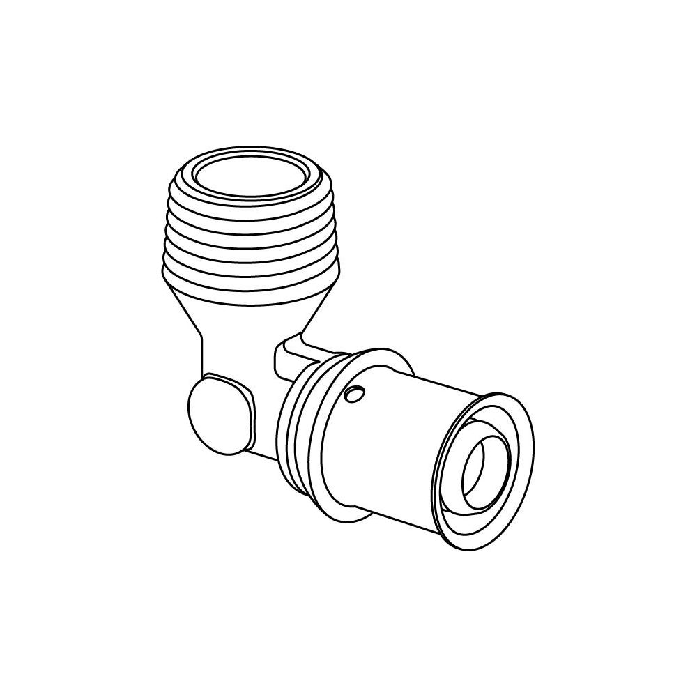 Uponor S-Press Plus Winkelnippel 16mm x R 1/2" MT... UPONOR-1070532 6414905218523 (Abb. 2)
