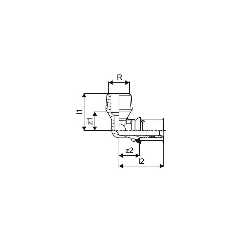 Uponor S-Press Plus Winkelnippel 16mm x R 1/2" MT... UPONOR-1070532 6414905218523 (Abb. 3)