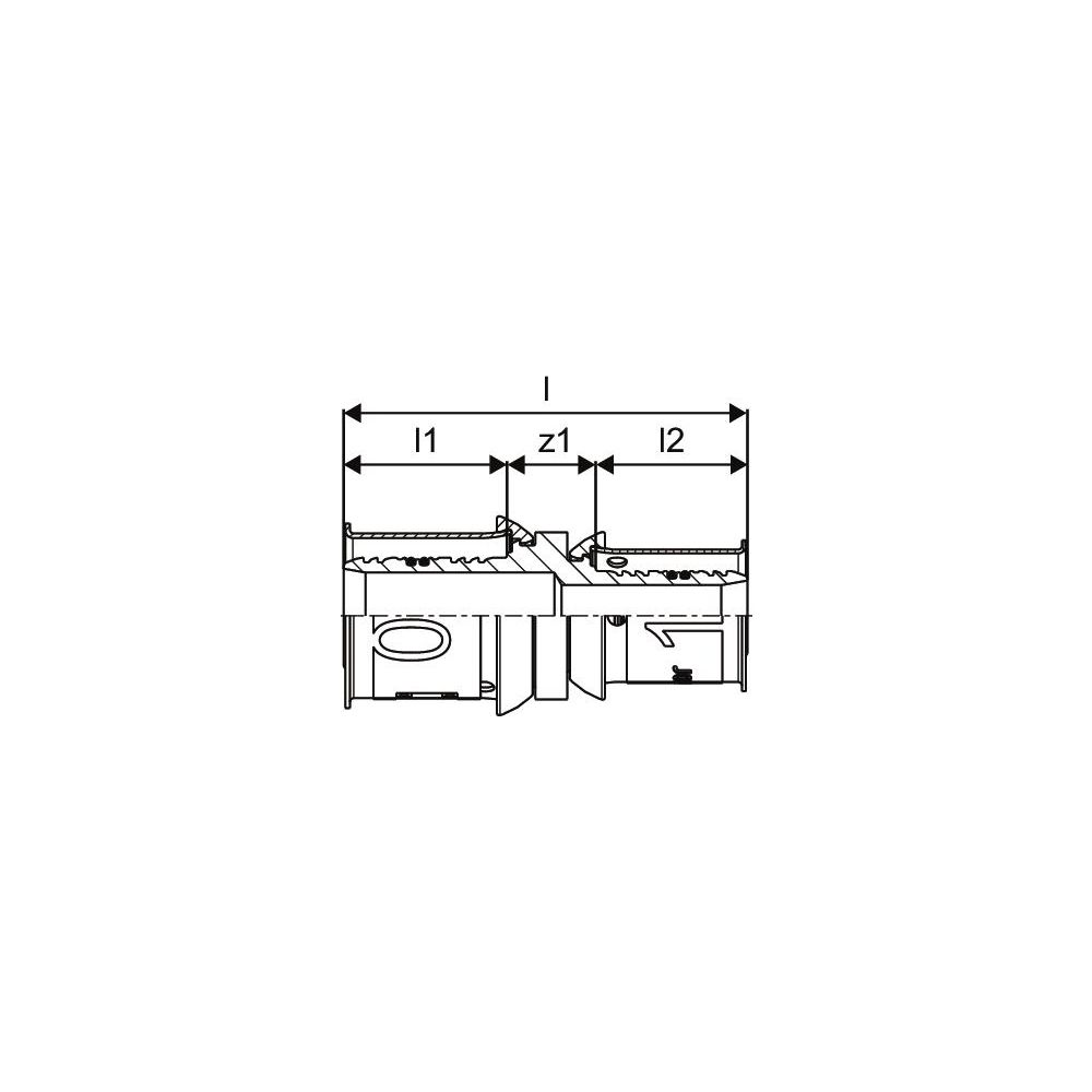 Uponor S-Press Plus Kupplung reduziert 20x16mm, 1070552... UPONOR-1070552 6414905218721 (Abb. 3)