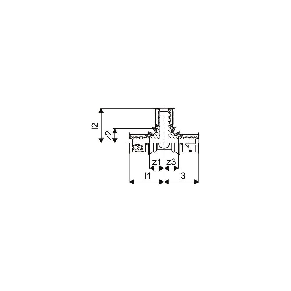 Uponor S-Press Plus T-Stück 20x20x20mm, 1070561... UPONOR-1070561 6414905218813 (Abb. 3)