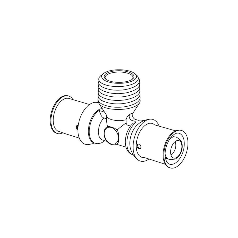 Uponor S-Press Plus T-Stück mit Außengewinde, 16mm x R 1/2" MT-16... UPONOR-1070592 6414905219124 (Abb. 2)