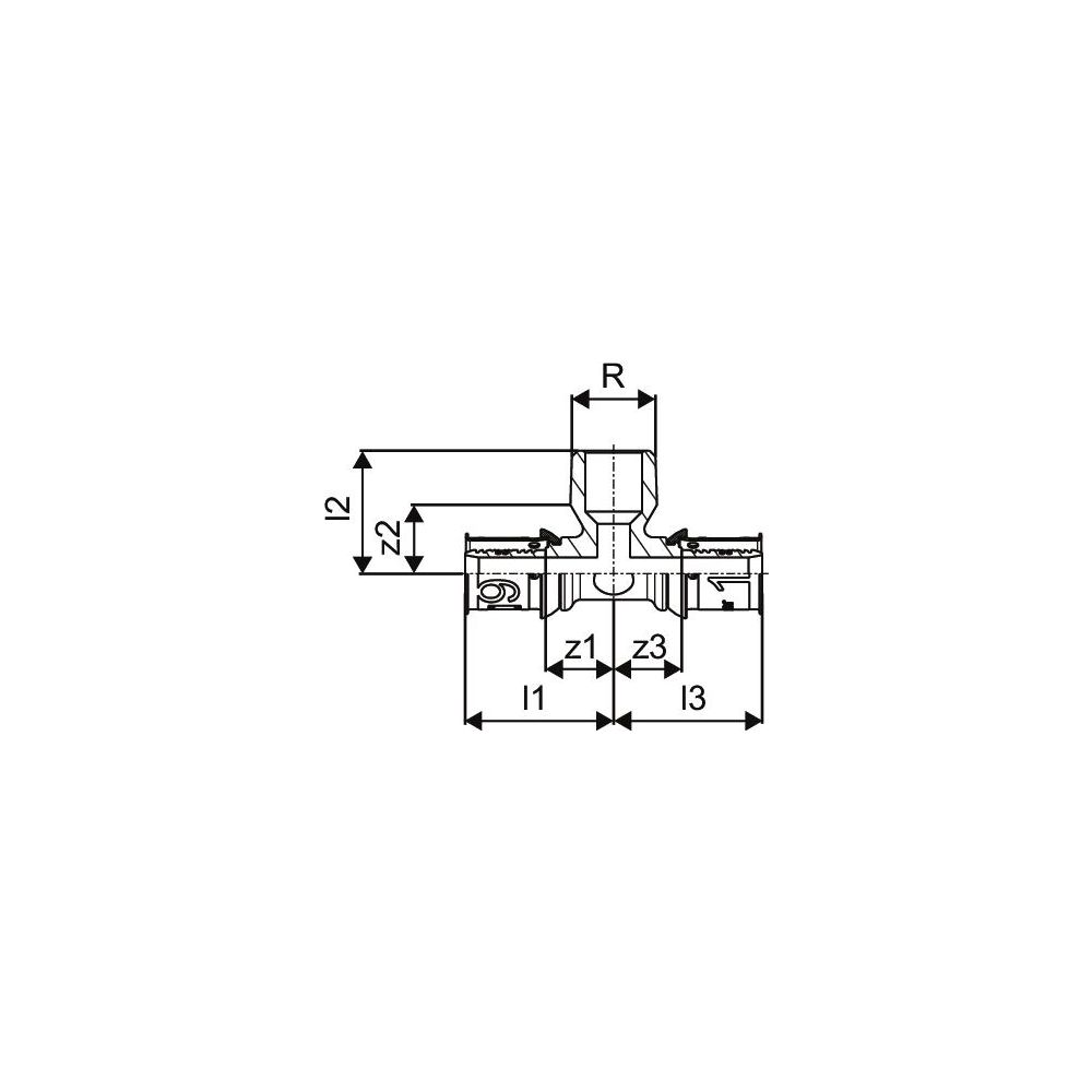 Uponor S-Press Plus T-Stück mit Außengewinde, 16mm x R 1/2" MT-16... UPONOR-1070592 6414905219124 (Abb. 3)