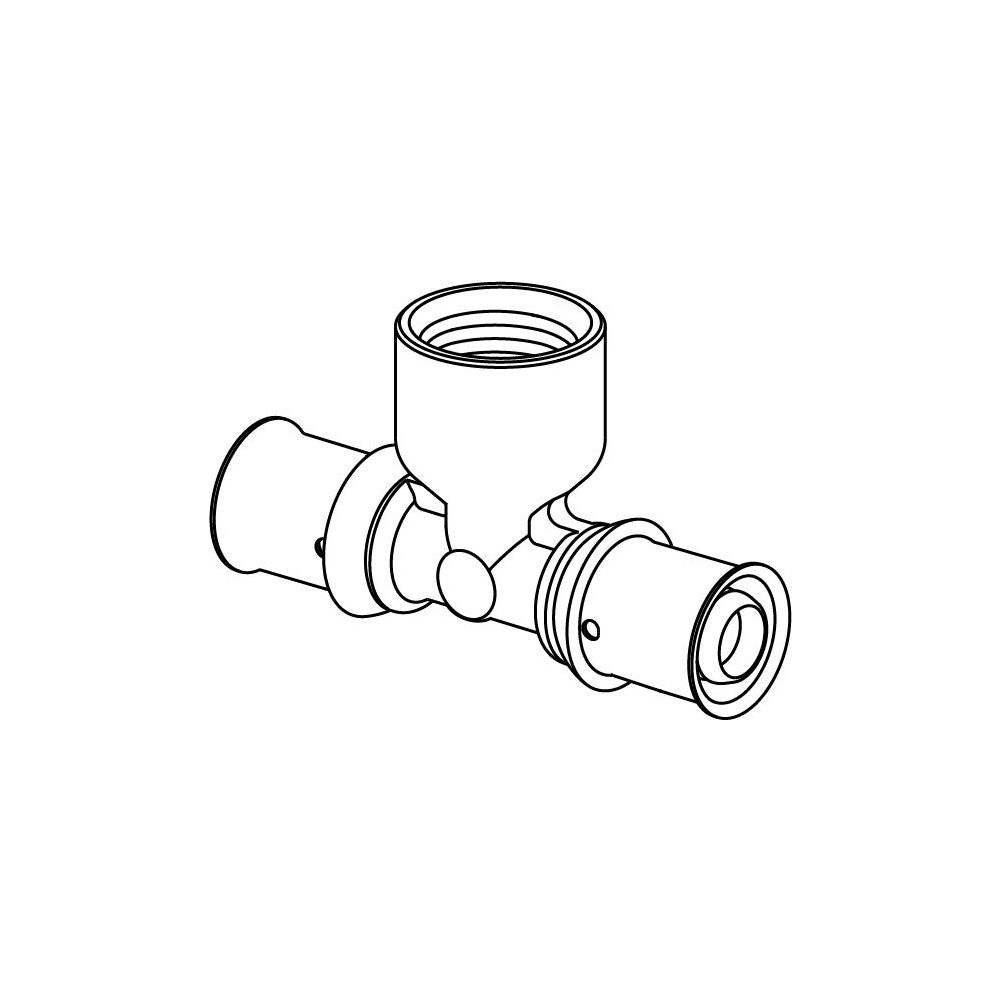 Uponor S-Press Plus T-Stück mit Innengewinde, 25mm x Rp 3/4" FT-25... UPONOR-1070599 6414905219193 (Abb. 2)