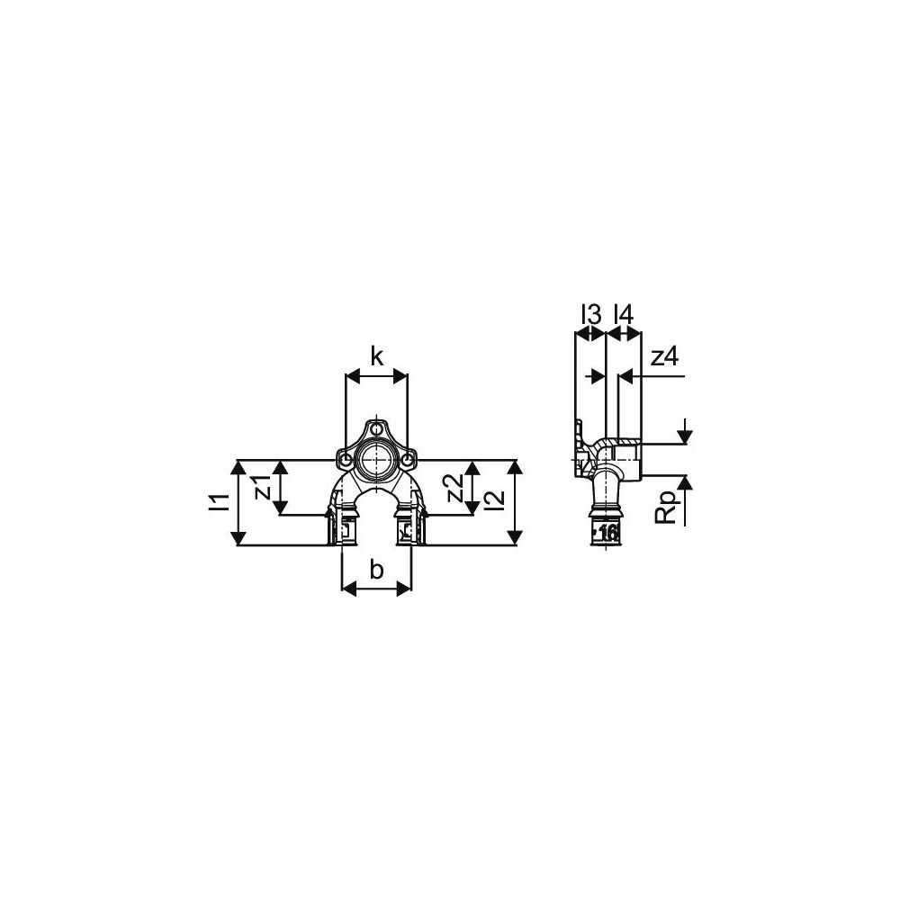 Uponor S-Press Plus U-Wandscheibe, 16mm x Rp 1/2", FT-16... UPONOR-1070629 6414905219452 (Abb. 3)