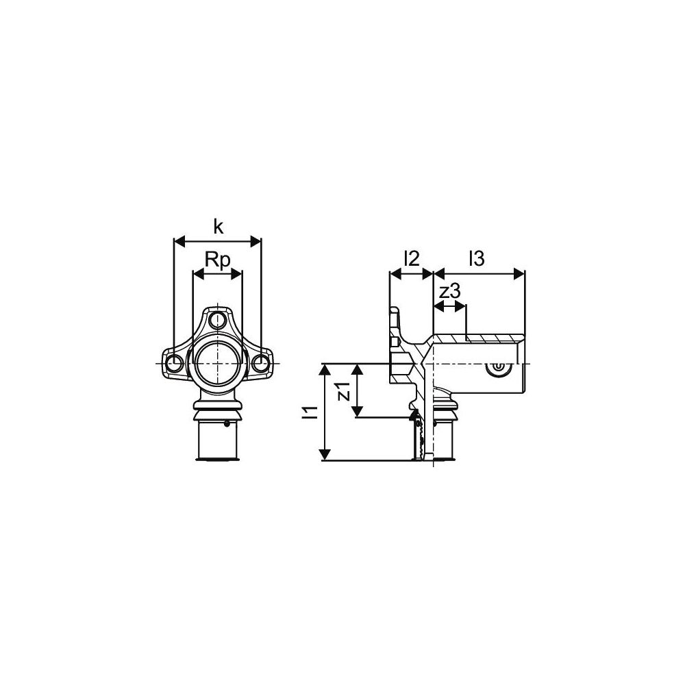 Uponor S-Press Plus Wandscheibe XL, 20mm x Rp 1/2" FT... UPONOR-1070647 6414905219636 (Abb. 3)