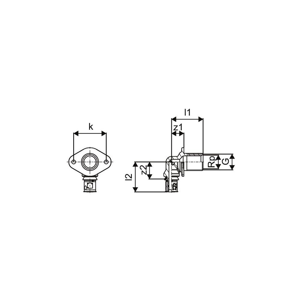 Uponor S-Press Plus Wanddurchführung Eck LWC, 16mm x Rp 1/2" FT, 35mm... UPONOR-1070654 6414905219704 (Abb. 3)