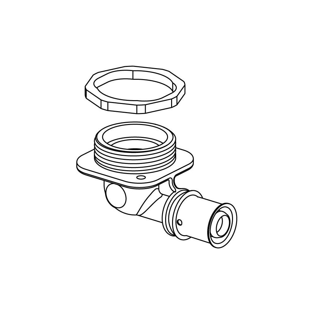 Uponor S-Press Plus Anschlusswinkel flach, 16mm x Rp 1/2" FT... UPONOR-1070657 6414905219735 (Abb. 2)
