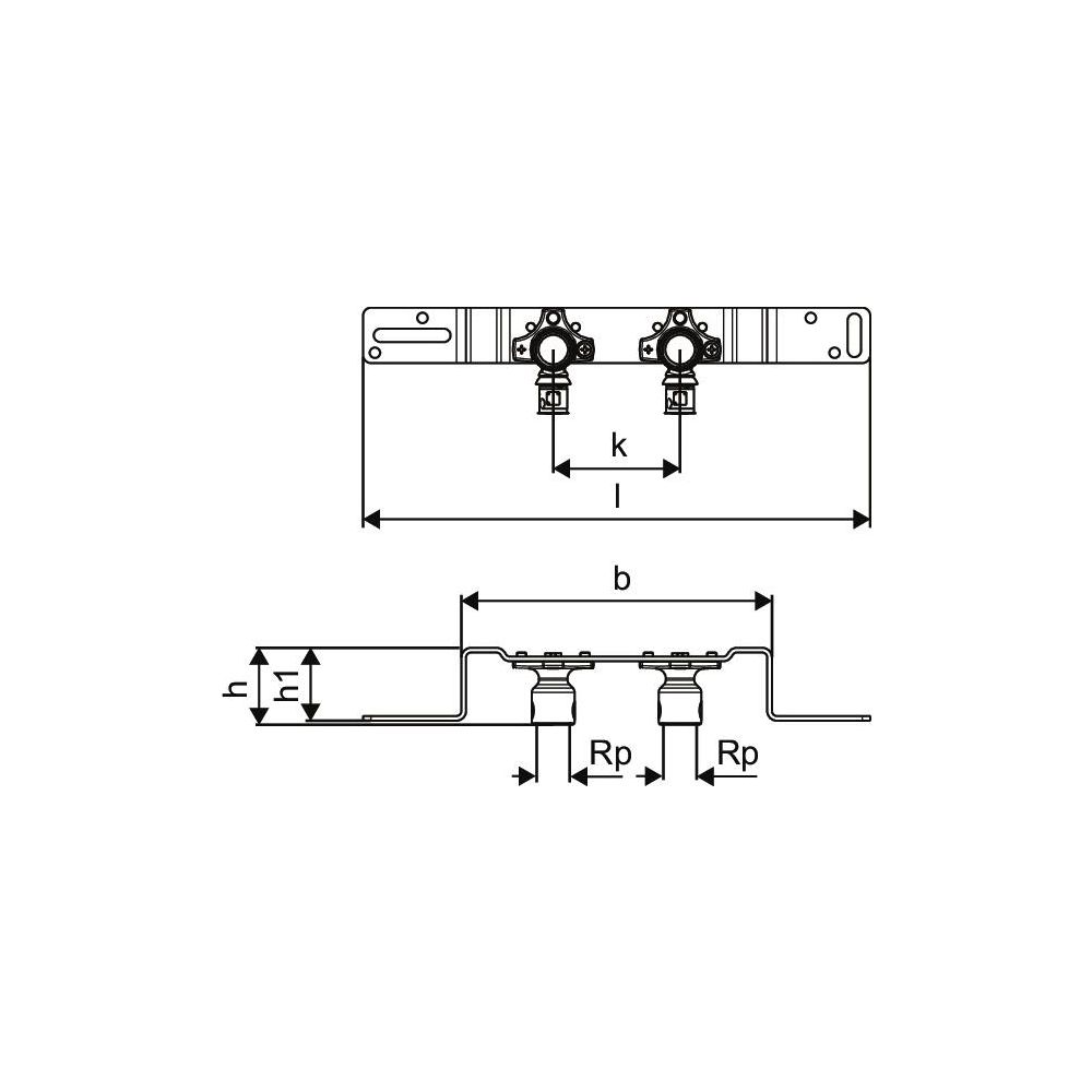 Uponor S-Press Plus Montageeinheit, 16mm x Rp 1/2" FT, c/c 80mm... UPONOR-1070661 6414905219773 (Abb. 3)