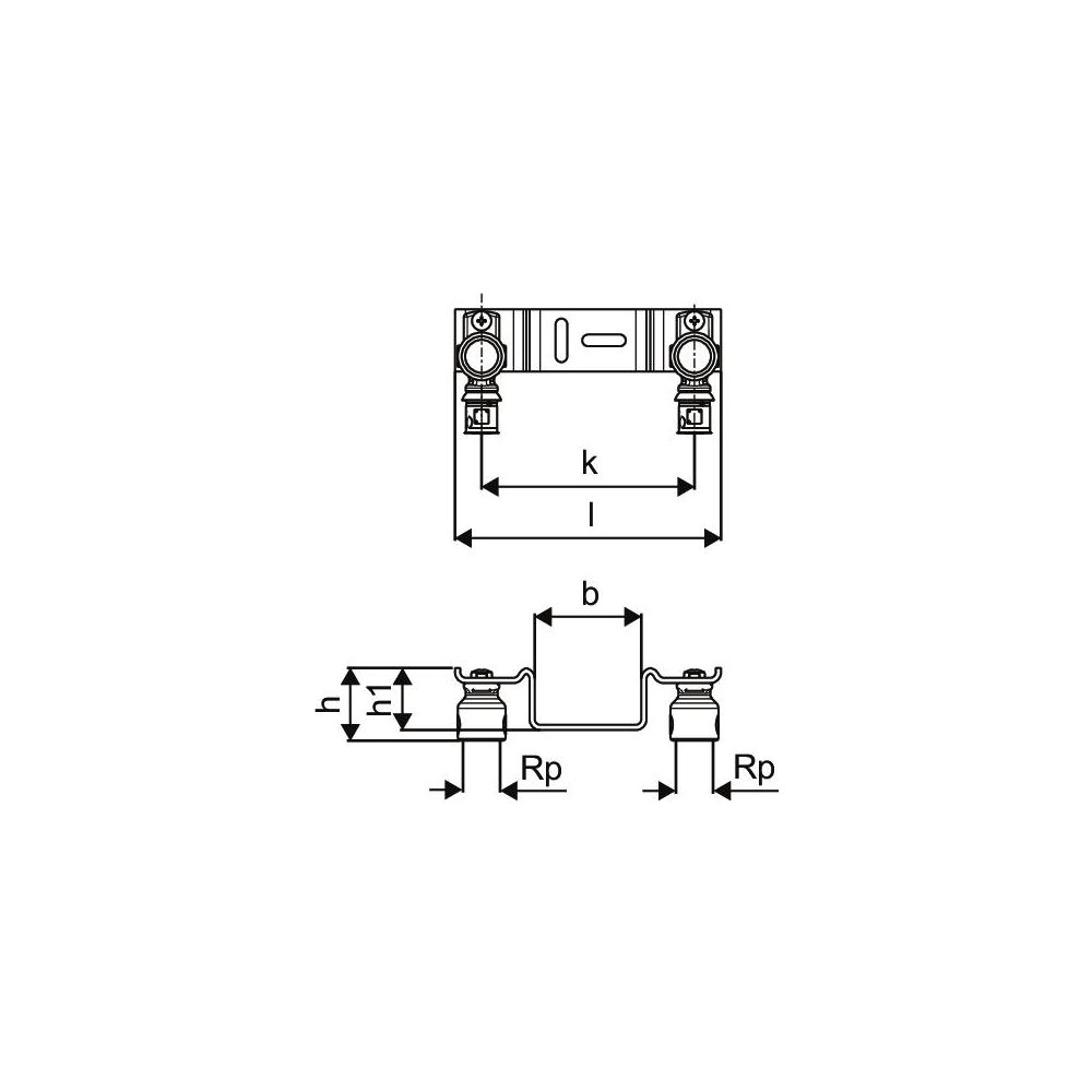 Uponor S-Press Plus Montageeinheit Gemini, 16mm x Rp 1/2" FT, c/c 150mm... UPONOR-1070664 6414905219803 (Abb. 3)