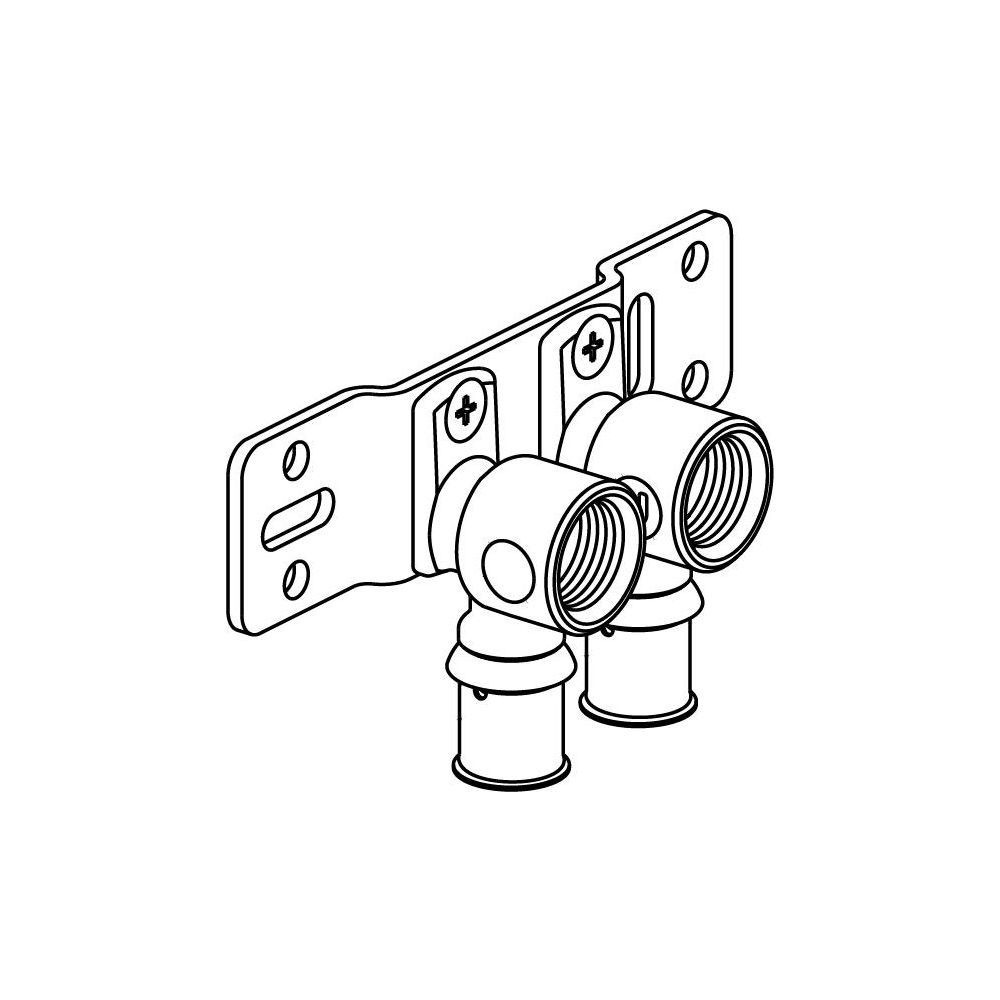 Uponor S-Press Plus HK-Montageplatte Radi, 16mm x Rp 1/2" FT, c/c 50mm... UPONOR-1070684 6414905220007 (Abb. 2)