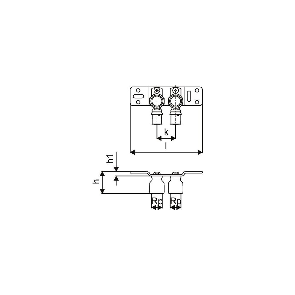 Uponor S-Press Plus HK-Montageplatte Radi, 16mm x Rp 1/2" FT, c/c 50mm... UPONOR-1070684 6414905220007 (Abb. 3)