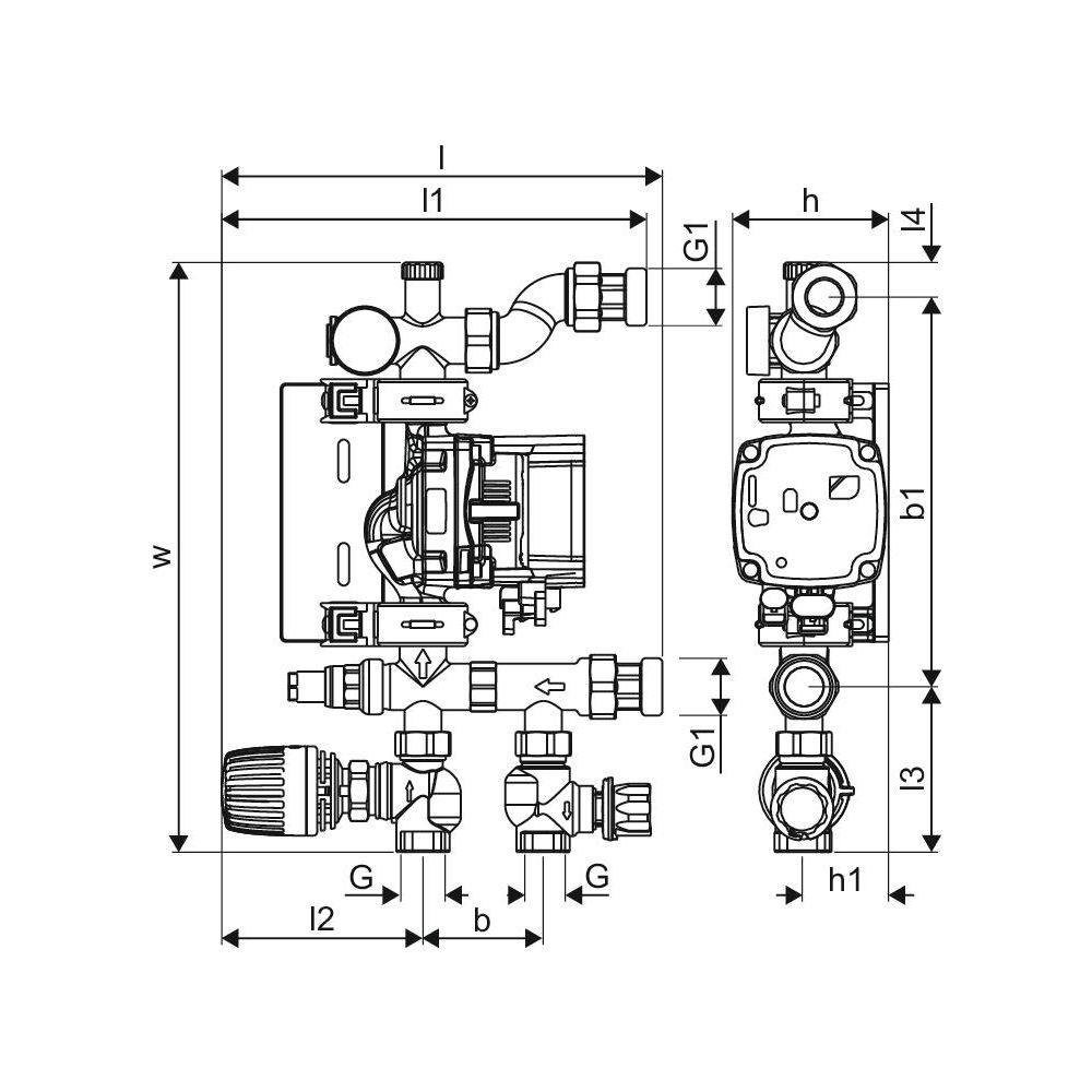 Uponor Fluvia T Pumpengruppe, Push-23-B-W, 1078304... UPONOR-1078304 4021598130128 (Abb. 3)