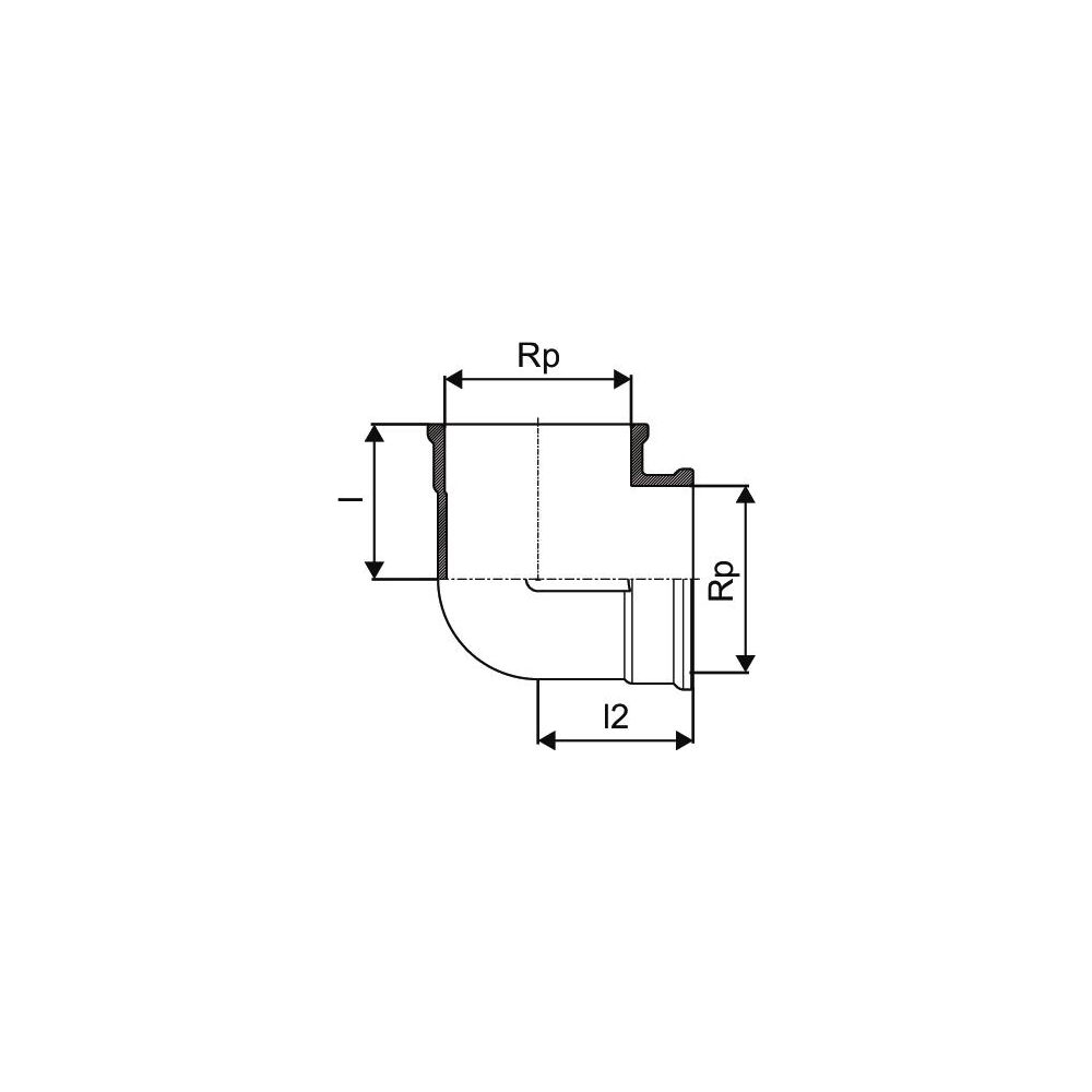 Uponor Ecoflex Winkel, Rp 4" x Rp 4", 1078366... UPONOR-1078366 4021598130258 (Abb. 3)