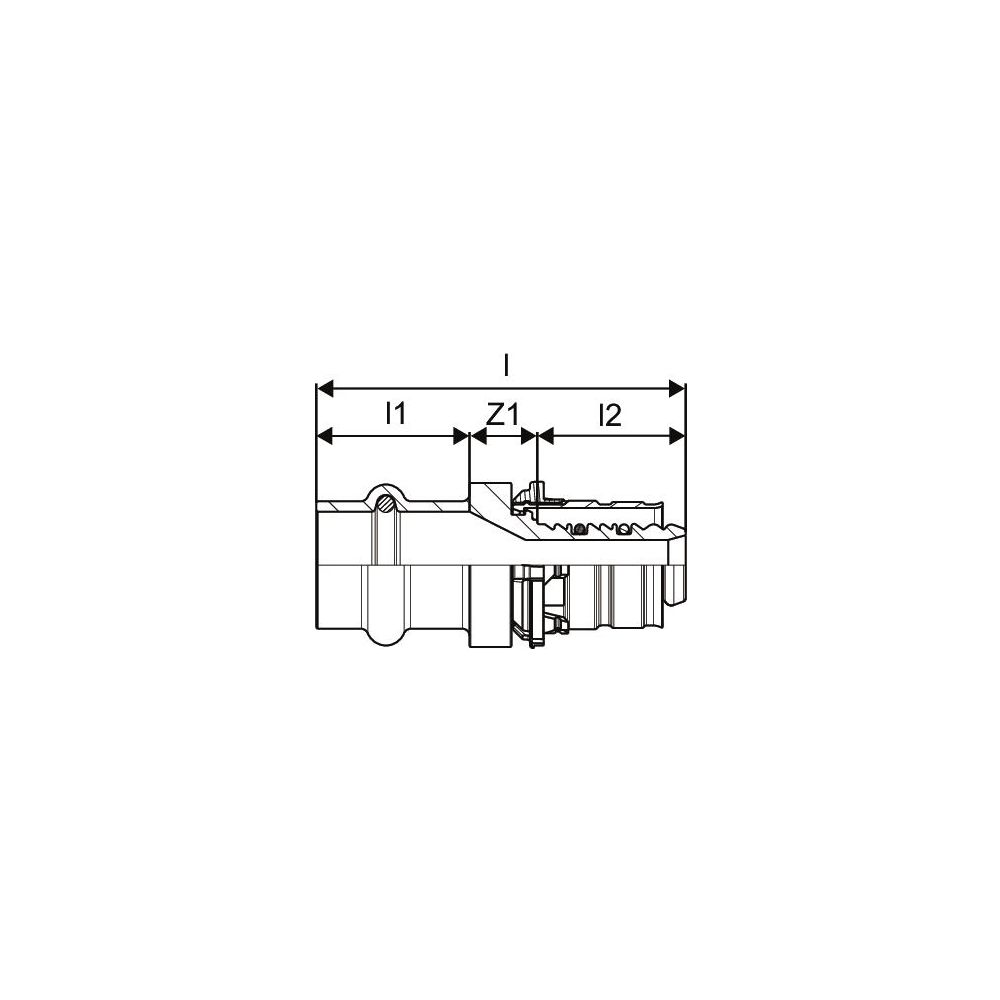 Uponor S-Press Kupplung auf Edelstahl/CU V 16-15CU-SST... UPONOR-1090678 6414905221035 (Abb. 3)