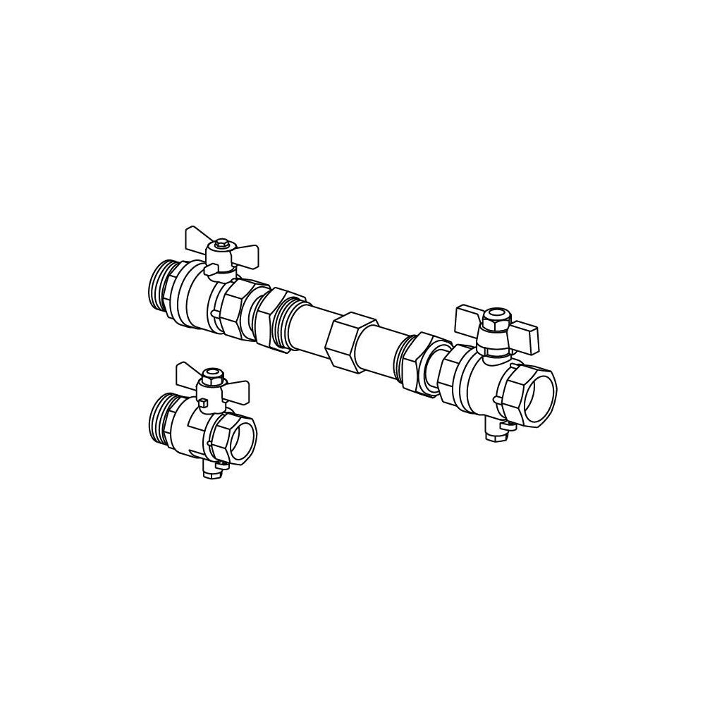 Uponor Vario Wassermengenzähler-Anschlussset horizontal G 1", 130mm... UPONOR-1090728 6414905221301 (Abb. 3)