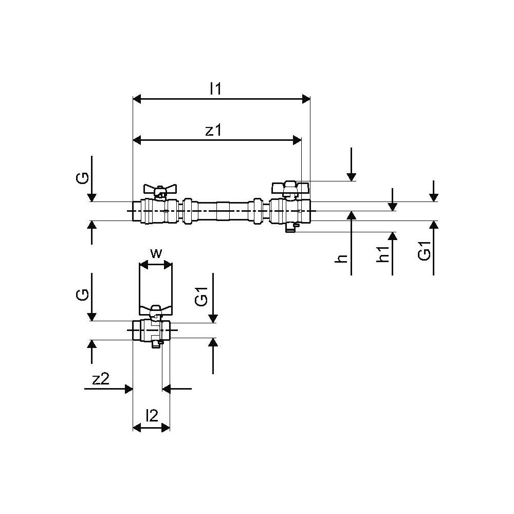 Uponor Vario Wassermengenzähler-Anschlussset horizontal G 1", 130mm... UPONOR-1090728 6414905221301 (Abb. 4)