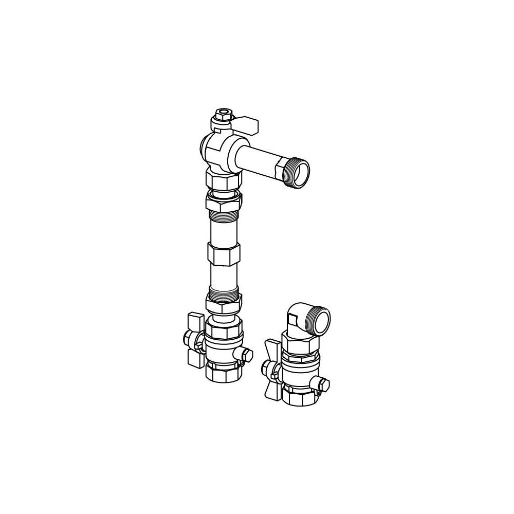 Uponor Vario Wassermengenzähler-Anschlussset vertikal G 1", 130mm... UPONOR-1090729 6414905221325 (Abb. 3)