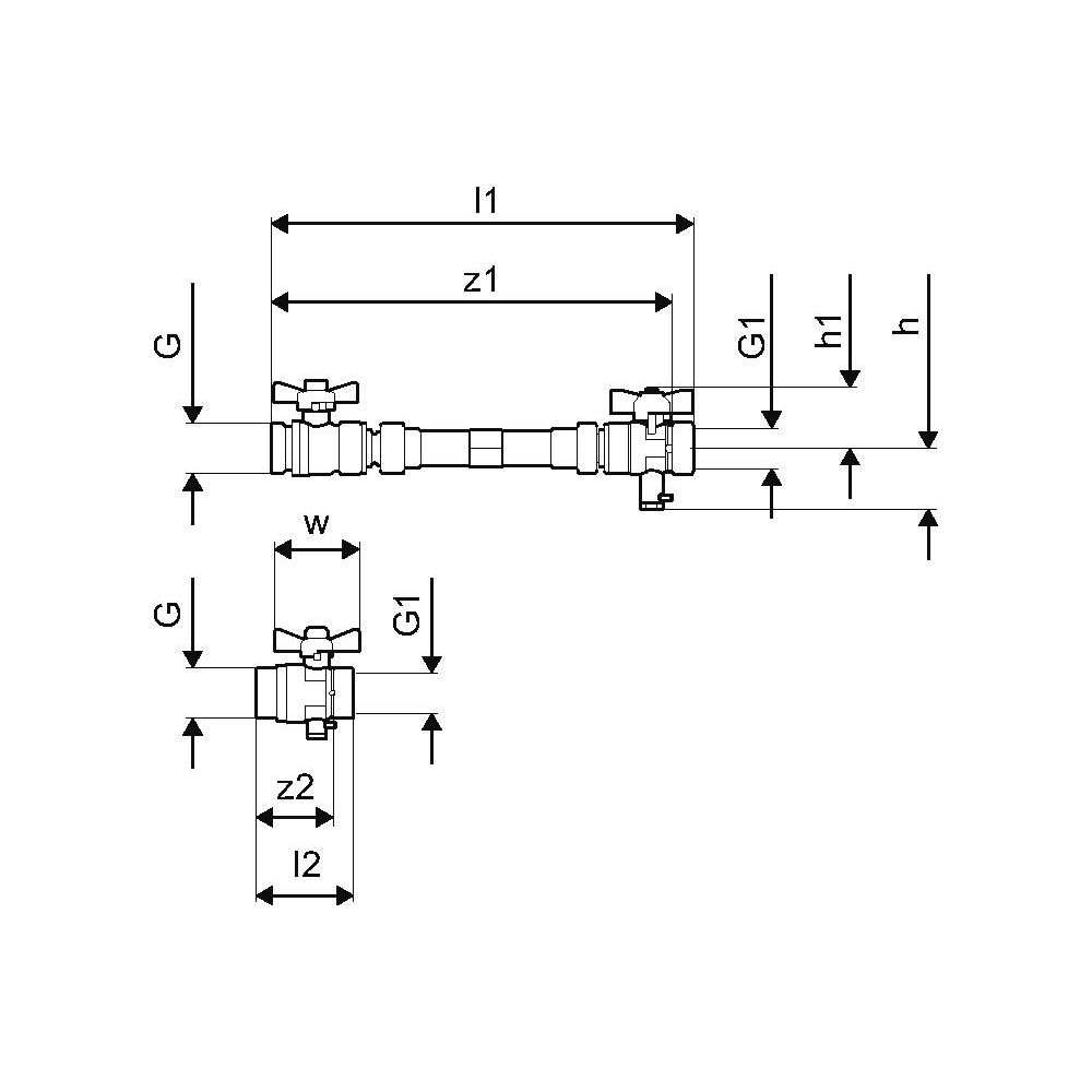 Uponor Vario Wassermengenzähler-Anschlussset horizontal G 3/4", 110mm... UPONOR-1090730 6414905221349 (Abb. 4)
