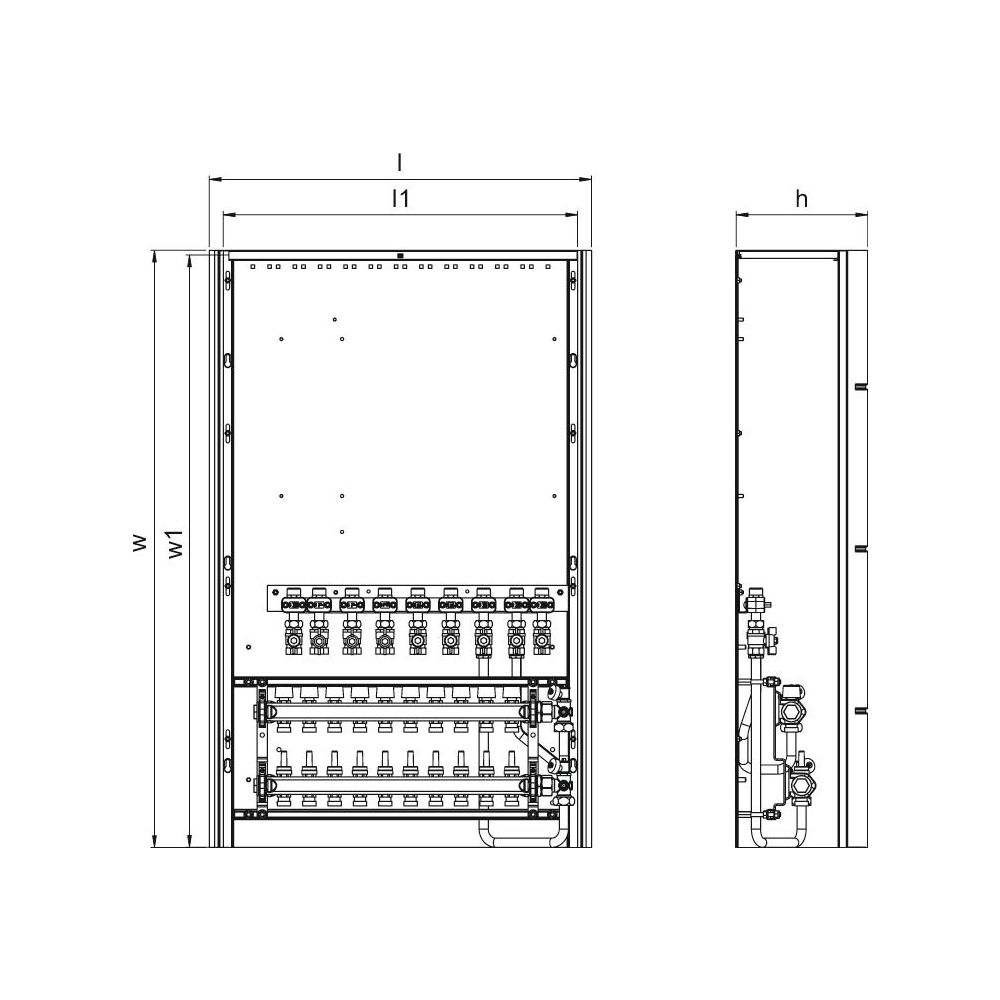 Uponor Combi Port M-Pro Schrank mit Verteiler OW, 1180x700x300mm, 6HM und 9BV... UPONOR-1093820 6414905231508 (Abb. 3)