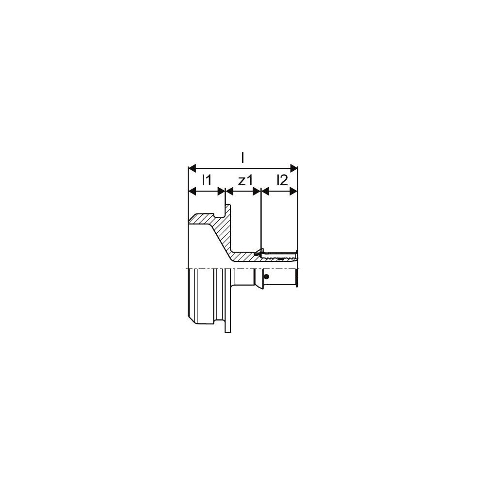 Uponor RS Adapter S-Press Plus, 25mm x RS2, 1095819... UPONOR-1095819 6414905480128 (Abb. 3)