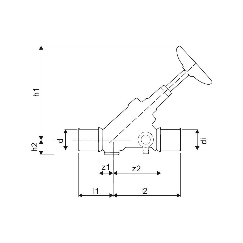 Uponor S-Press Schrägsitzventil, DN 32, 40mm, 1119314... UPONOR-1119314 6414905559954 (Abb. 3)