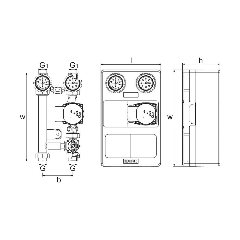 Uponor Fluvia Pumpengruppe CPG-15-D-W, 1119448... UPONOR-1119448 6414905650422 (Abb. 3)