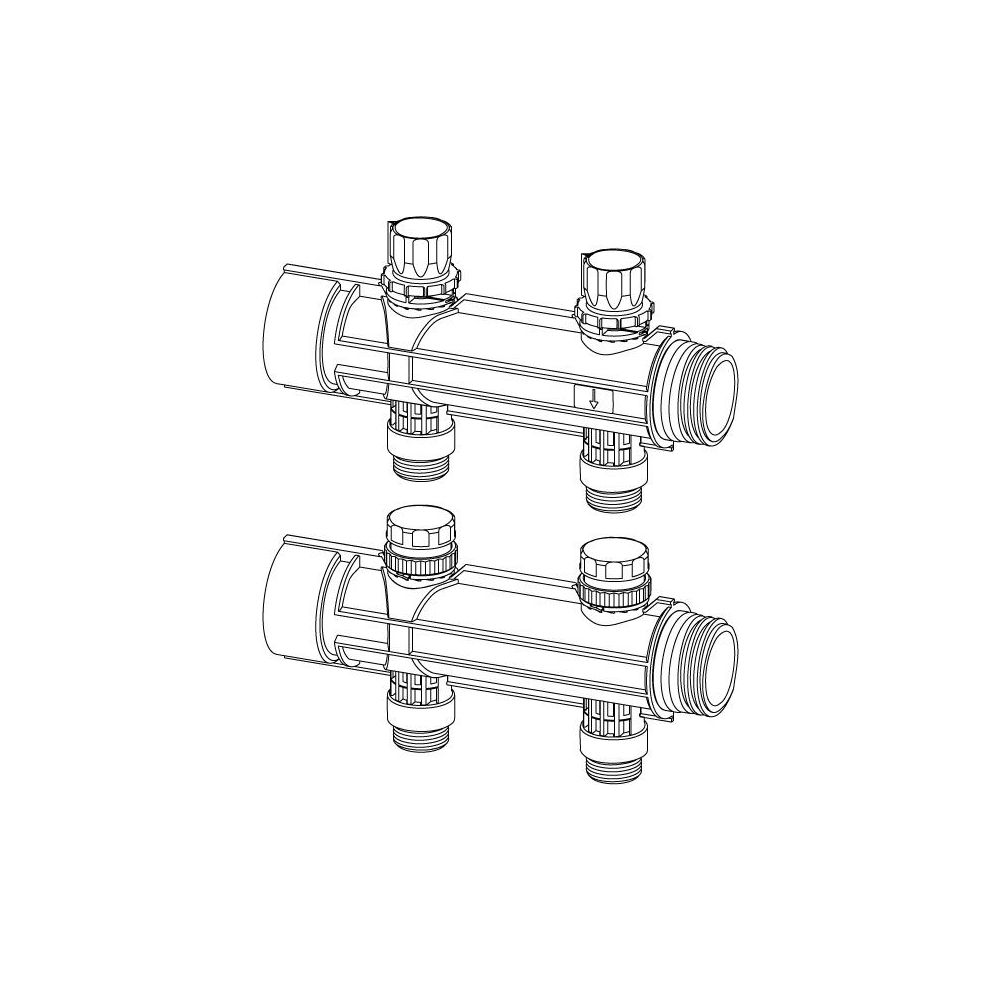 Uponor Magna Verteilersegment mit Ventil 2x3/4" Eurokonus... UPONOR-1121533 6414905660384 (Abb. 2)