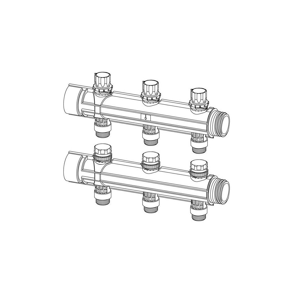 Uponor Magna Verteilersegment mit Ventil 3x3/4" Eurokonus... UPONOR-1121534 6414905660391 (Abb. 2)