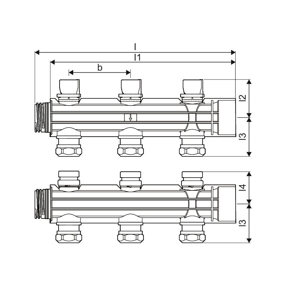 Uponor Magna Verteilersegment mit Ventil 3x25mm, 1121537... UPONOR-1121537 6414905660421 (Abb. 3)