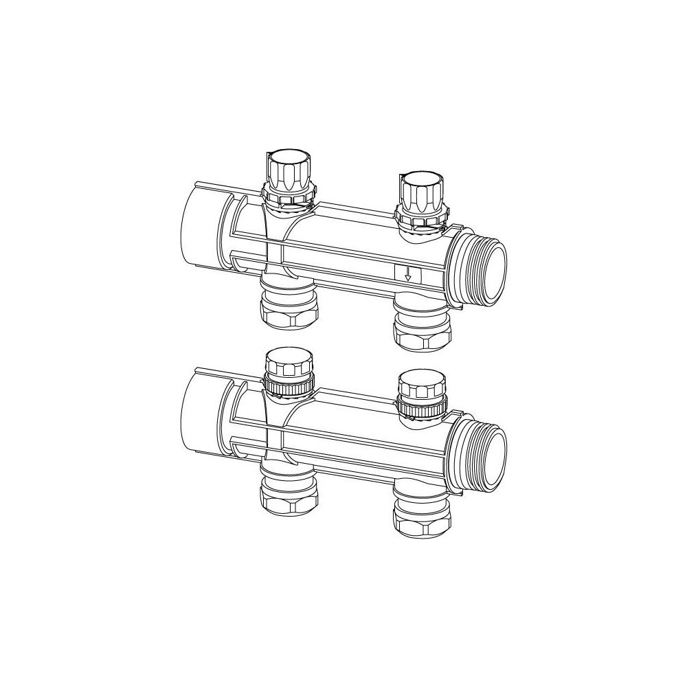 Uponor Magna Verteilersegment mit Ventil 2x25mm, 1121536... UPONOR-1121536 6414905660414 (Abb. 2)