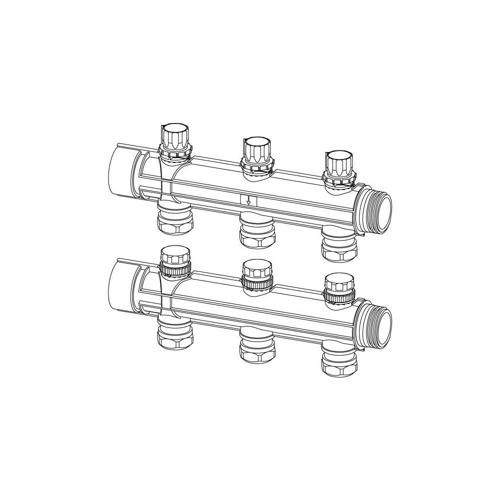 Uponor Magna Verteilersegment mit Ventil 3x25mm, 1121537... UPONOR-1121537 6414905660421 (Abb. 2)