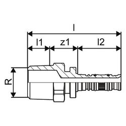 Uponor Pressnippel Multi 14 x R 1/2" MT, für PE-Xa, Edelstahlhülse... UPONOR-1000154 7331541111911 (Abb. 1)