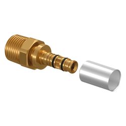Uponor Pressnippel Multi 20 x R 1/2" MT, für PE-Xa, Edelstahlhülse... UPONOR-1000156 4021598024830 (Abb. 1)