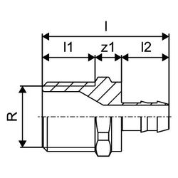 Uponor Minitec Übergangsnippel, 9,9mm x R 1/2" MT, 1005265... UPONOR-1005265 4021598025004 (Abb. 1)