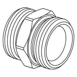 Uponor Uni-X Doppelnippel 3/4" MT Euro x 3/4" MT Eurokonus... UPONOR-1006641 4021598501539 (Abb. 1)