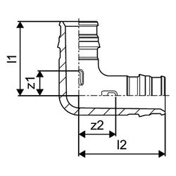 Uponor Q und E Winkel, 20x20mm, PPSU... UPONOR-1008680 6414907051012 (Abb. 1)