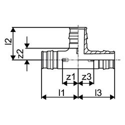 Uponor Q und E T-Stück PPSU, 20x20x20mm, 1008685... UPONOR-1008685 6414907052019 (Abb. 1)