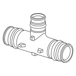 Uponor Q und E T-Stück reduziert PPSU 20x16x20mm, 1008689... UPONOR-1008689 6414907052071 (Abb. 1)