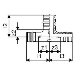 Uponor Q und E T-Stück reduziert PPSU, 32x20x32mm, 1001424... UPONOR-1001424 6414907052194 (Abb. 1)